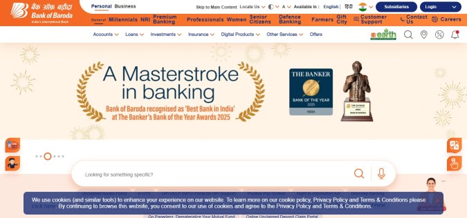 Bank of Baroda Official Website
