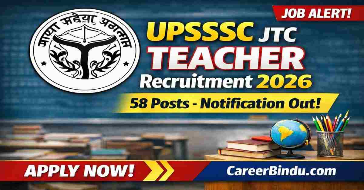 UPSSSC JTC Teacher Recruitment 2026