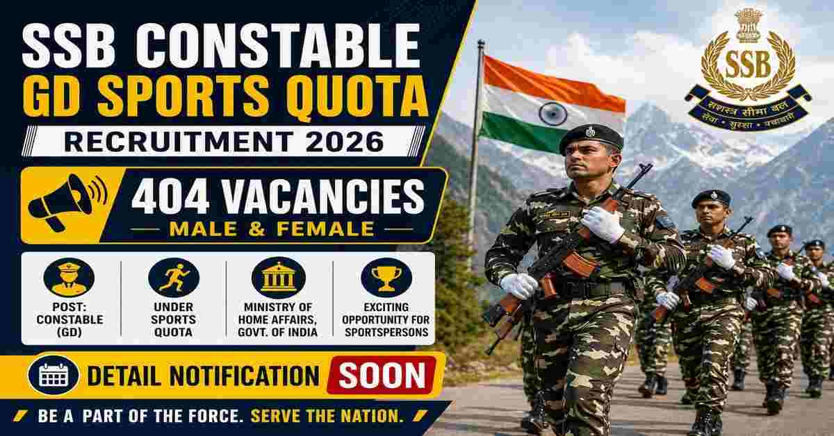 SSB Constable GD Sports Quota Recruitment