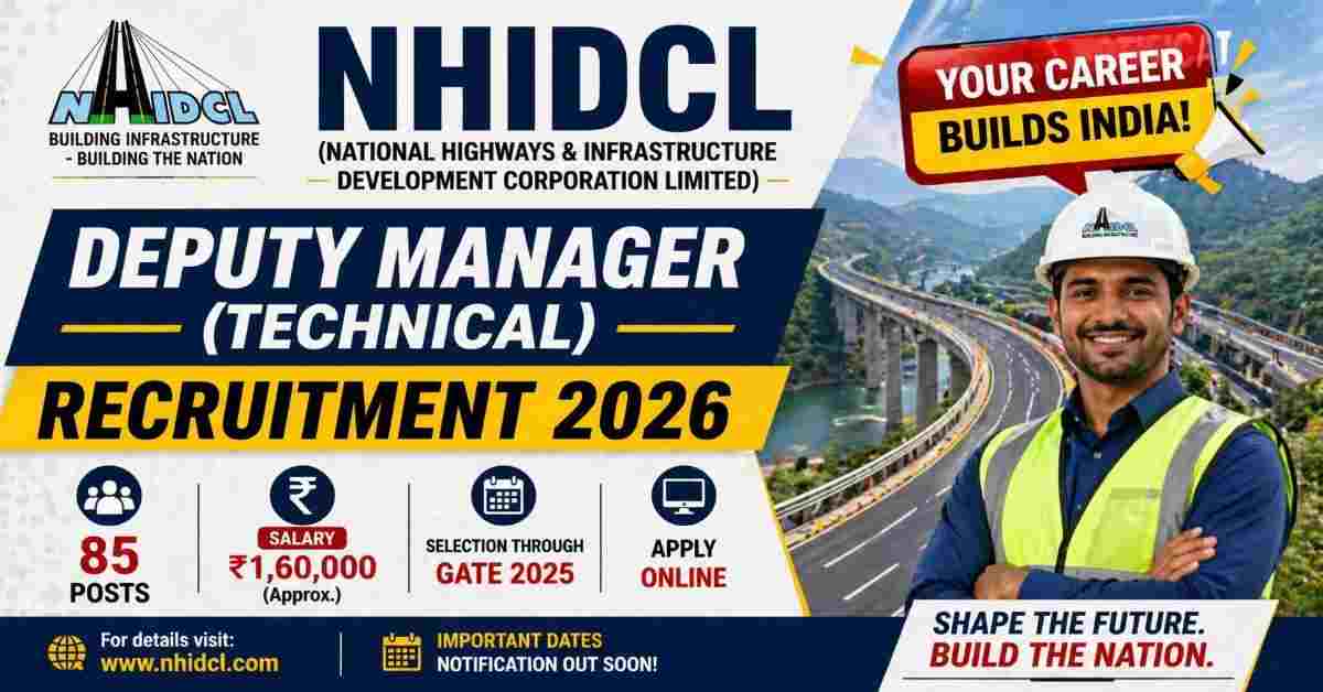 NHIDCL Deputy Manager Recruitment 2026
