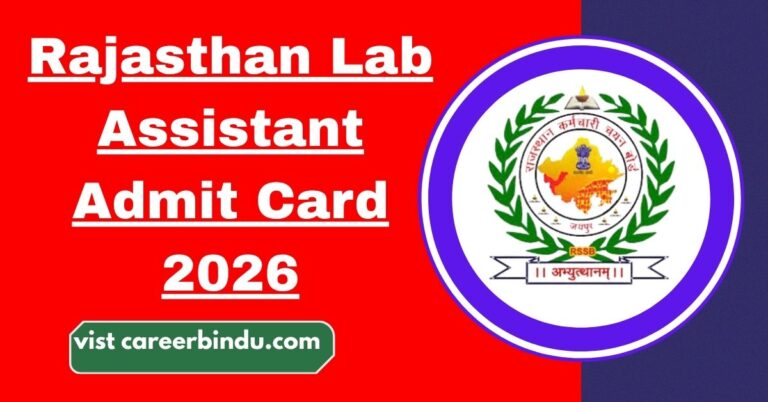 Rajasthan Lab Assistant Admit Card 2026