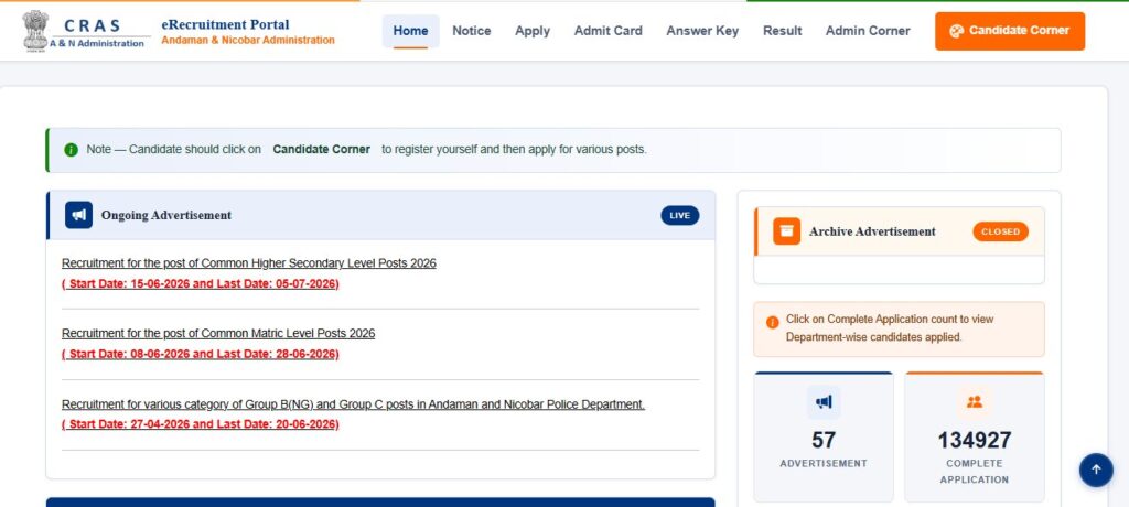 Andaman Nicobar CHSL Vacancy 2026