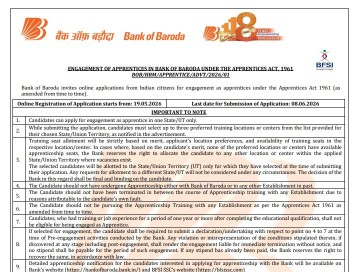 BOB Apprentice 2026 Notification
