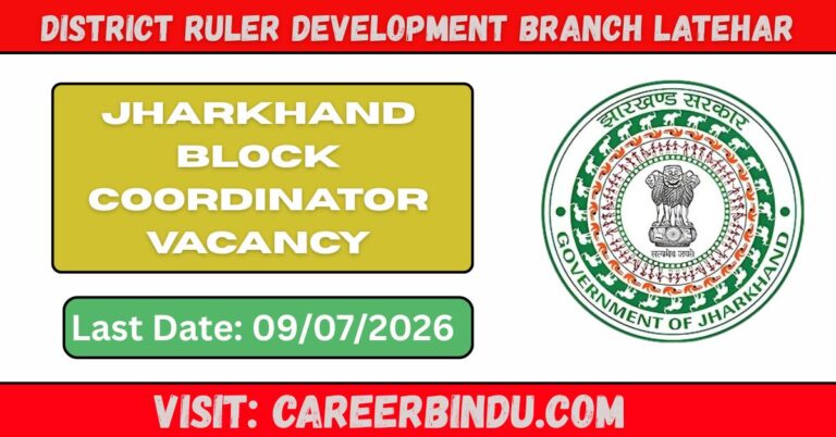 Jharkhand Block Coordinator Vacancy