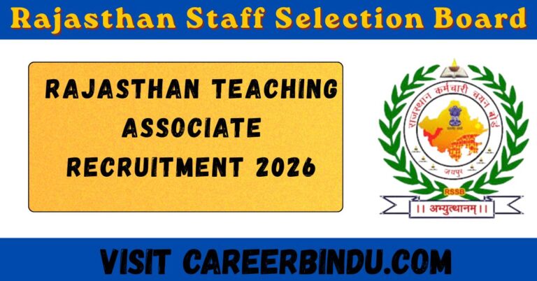 Rajasthan Teaching Associate Recruitment 2026