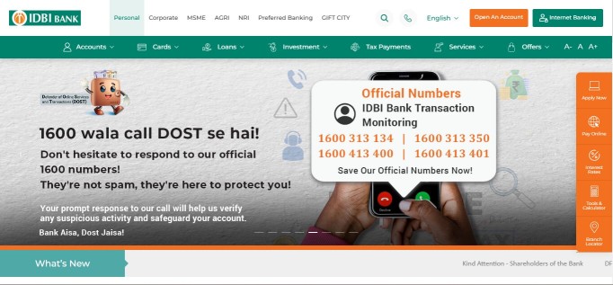 IDBI Bank Specialist Officer Vacancy 2026 Official Website