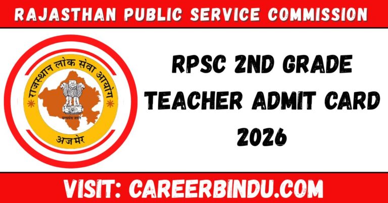 RPSC 2nd Grade Teacher Admit Card 2026
